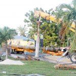 Crash takes out power, shuts road