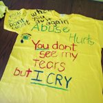 T-shirts carry messages against abuse