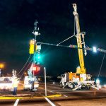 Traffic signal reinstalled on Huldah Avenue