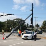Light pole falls on Smith Road
