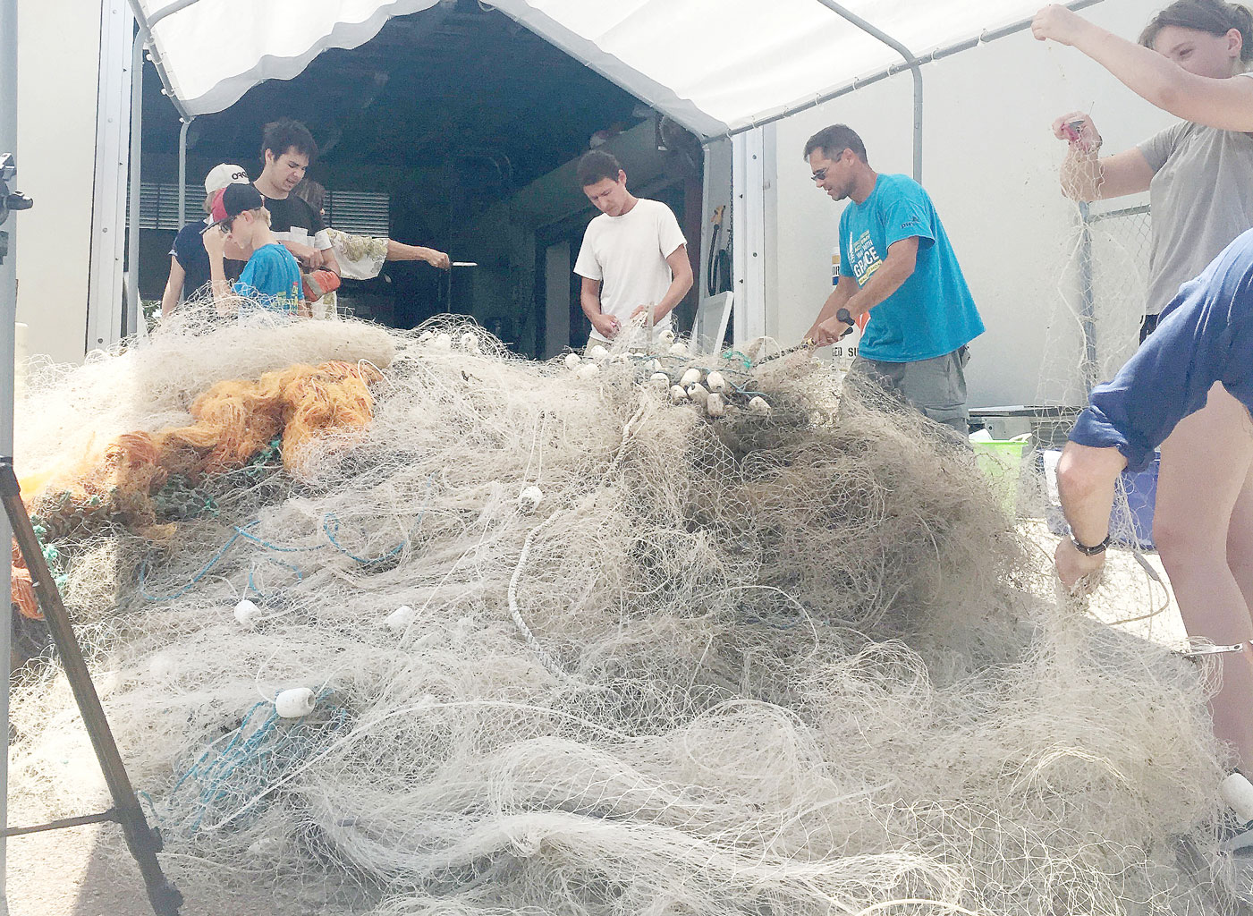 Recovered ghost net may be reincarnated as sports shoes - Cayman Compass Recovered ghost net may be reincarnated as sports shoes - Cayman Compass