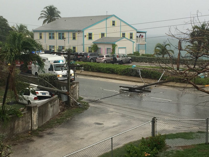 car crash power line Cayman Compass