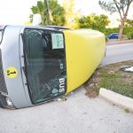 Minibus overturns, two taken to hospital