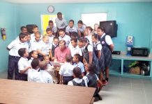 A reading day for students on Cayman Brac