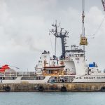 US Coast Guard ship in port