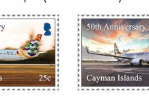 Post office celebrates Cayman Airways anniversary with new stamps