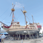 Jolly Roger under repair in dry dock