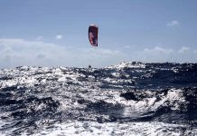 Kiteboarders battle ferocious seas in ocean crossing