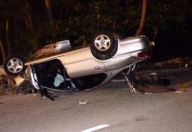 Car crashes on North Side Road