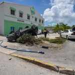 Car flips in two-vehicle accident