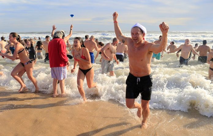 Participants at last year's Polar Bear Plunge in East Hampton.