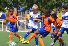 Youth teams meet on football pitch