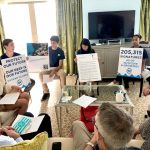 Youth group spells out anti-port message