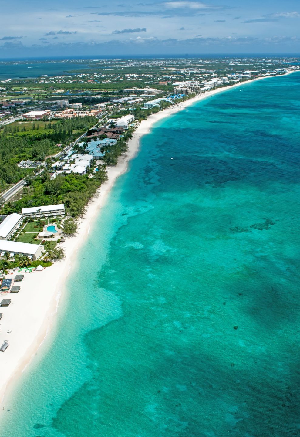 Aerial view of Seven Mile Beach