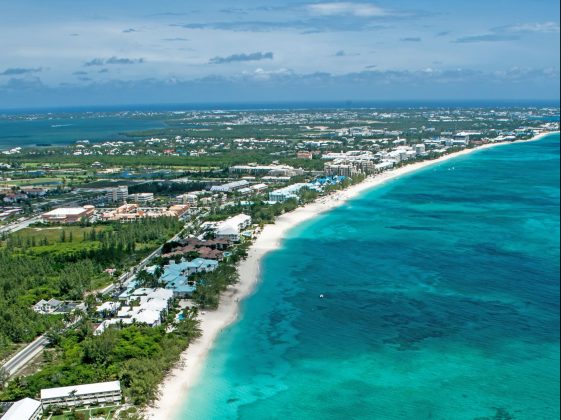 Aerial view of Seven Mile Beach
