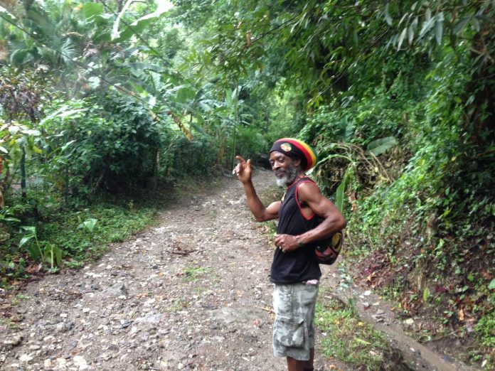 Our rasta tour guide, Dave, leads the way.