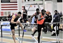 Brown breaks own 60m hurdles record