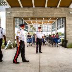 Breaches of ‘soft curfew’ could mean tougher restrictions Police were out in force at supermarkets throughout Cayman on Saturday.