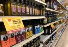Supermarkets impose limits to stop panic buying A notice at Kirk Market informs customers of the new restrictions.