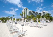 Hotels to close but continue paying staff Empty deckchairs at the Kimpton Seafire hotel lie empty.
