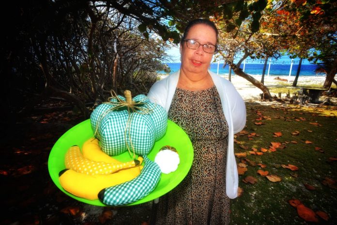A plate of 'bananas and a pumpkin' - recycled art - by Lean Christian