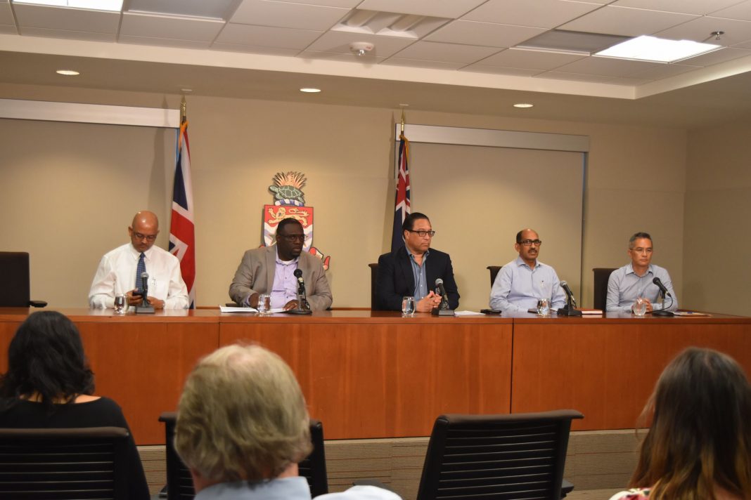Premier Alden McLaughlinat a coronavirus press briefing
