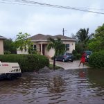 Heavy rains bring flood waters Some areas of George Town, including Finch Street (pictured) and West Bay were hit with flooding after Saturday's heavy downpour
