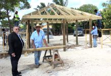 Cabinet planning exemptions used to fast-track park projects McKeeva Bush looks on as Public Works Department staff work on the new playground in December 2018
