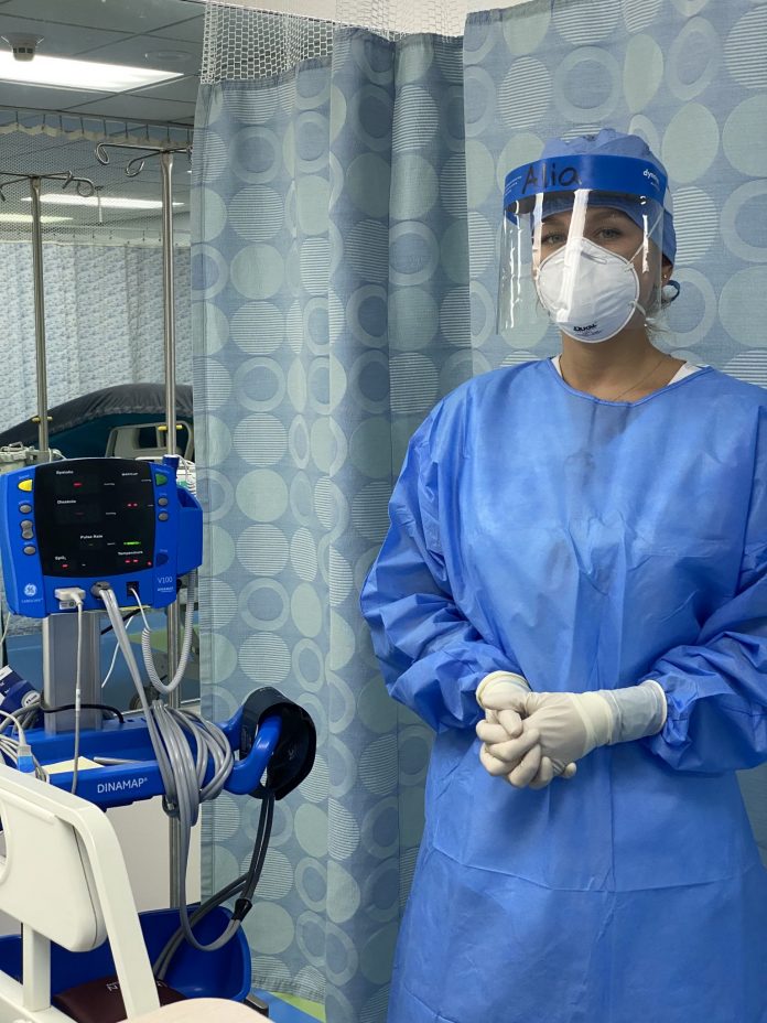 Alia Huizinga-Wright is a nurse on the COVID-specific respiratory ward at Cayman Islands Hospital.