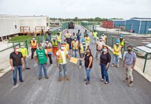 Airport upgrade workers donate to food bank