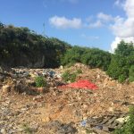Medical waste, sewage mix in open trench at Brac landfill