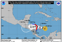 Small craft warning in effect tonight as Iota strengthens