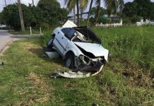 Driver crashed car into wall while fleeing from police
