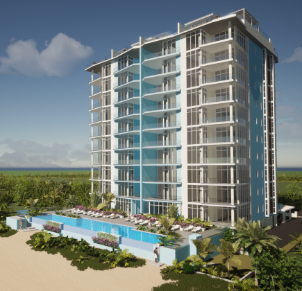An architect's impression of the planned Aqua Bay development. Credit: Butler Development