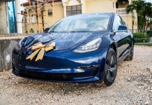 Launch of Charlton Automotive held at Indigo Bay the Tesla Model 3, the surprise gift presented at the event