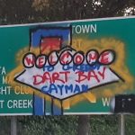 Vandalised West Bay road sign removed