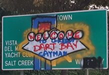 Vandalised West Bay road sign removed