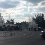 Truck on fire at Grand Harbour roundabout