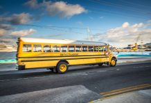 Six children taken to hospital after truck collides with school bus