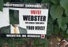 Candidate Kenrick Webster’s election poster defaced