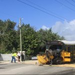 School bus collision in Frank Sound; four taken to hospital
