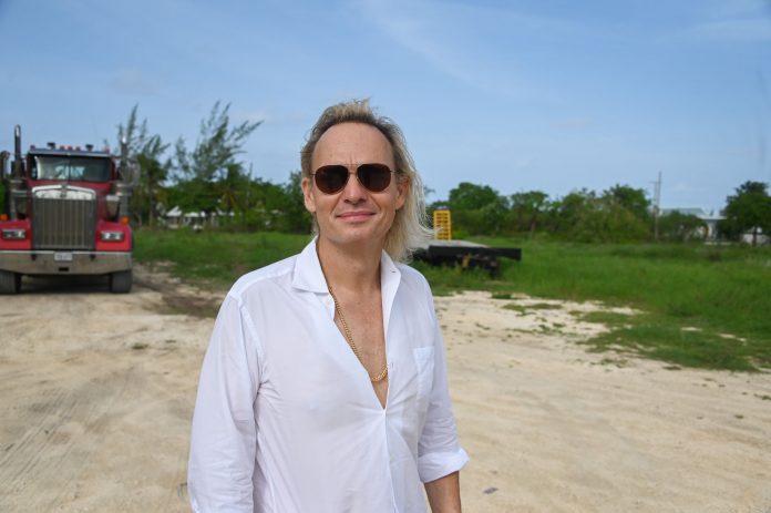 Schilling at the site of his proposed development on the Brac in 2020. - Photo: Alvaro Serey