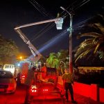 CUC chips away at remaining outages; 600 remain without power CUC work crew at night