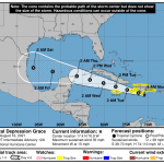 Tropical Depression Grace shifts south, severe weather bulletin to be issued