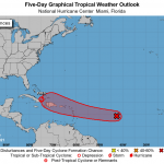 New system strengthens in Atlantic as Fred continues north of Cuba