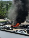 VIDEO: Fire crews extinguish burning vehicle