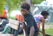 Young volunteers clean for the community