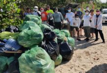 Lateral flow tests among 500 pounds of debris found on beach