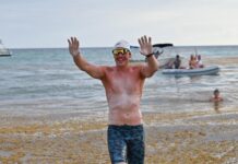 Oly Rush makes world-record book for Grand Cayman swim