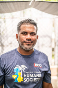 Jason Jairam, assistant manager of the Humane Society shelter in the Cayman Islands